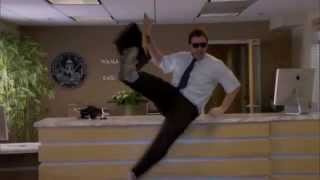 Parks And Recreation Bloopers- Andy Throws Briefcase