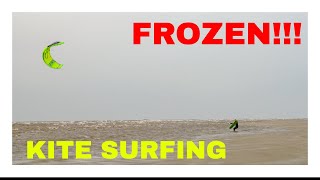 kite surfing in frozen seas at lytham St annes #kitesurfing #frozen