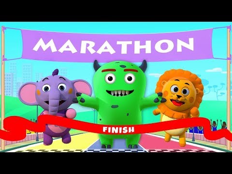 Funny Animals Running Race for Kids | Colors with Wild Animals | ABC Learning Club