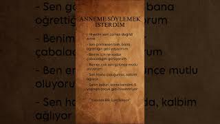 Anneme Söylemek İsterdim