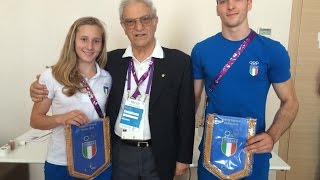 Baku 2015 - Il presidente Agabio incontra i ginnasti azzurri Baku 2015 - Il presidente Agabio incontra i ginnasti azzurri