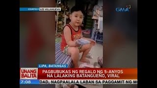 UB: Pagbubukas ng regalo ng 5-anyos na lalaking Batangueño, viral