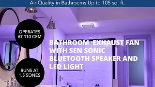 Bathroom Exhaust Fan With Sensonic Bluetooth Speaker And Led Light. Amazon New Product 2023