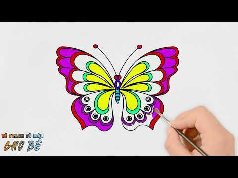 VẼ VÀ TÔ MÀU CON BƯỚM | Draw and color the butterfly | VẼ TRANH TÔ MÀU CHO BÉ