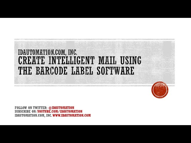 How to create Intelligent Mail Barcodes (Tracing) using the Barcode Label Software