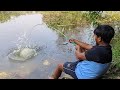fishing videos ! single hook big carp fishing ! best bait for carp fish ! rohu machhali ka chara