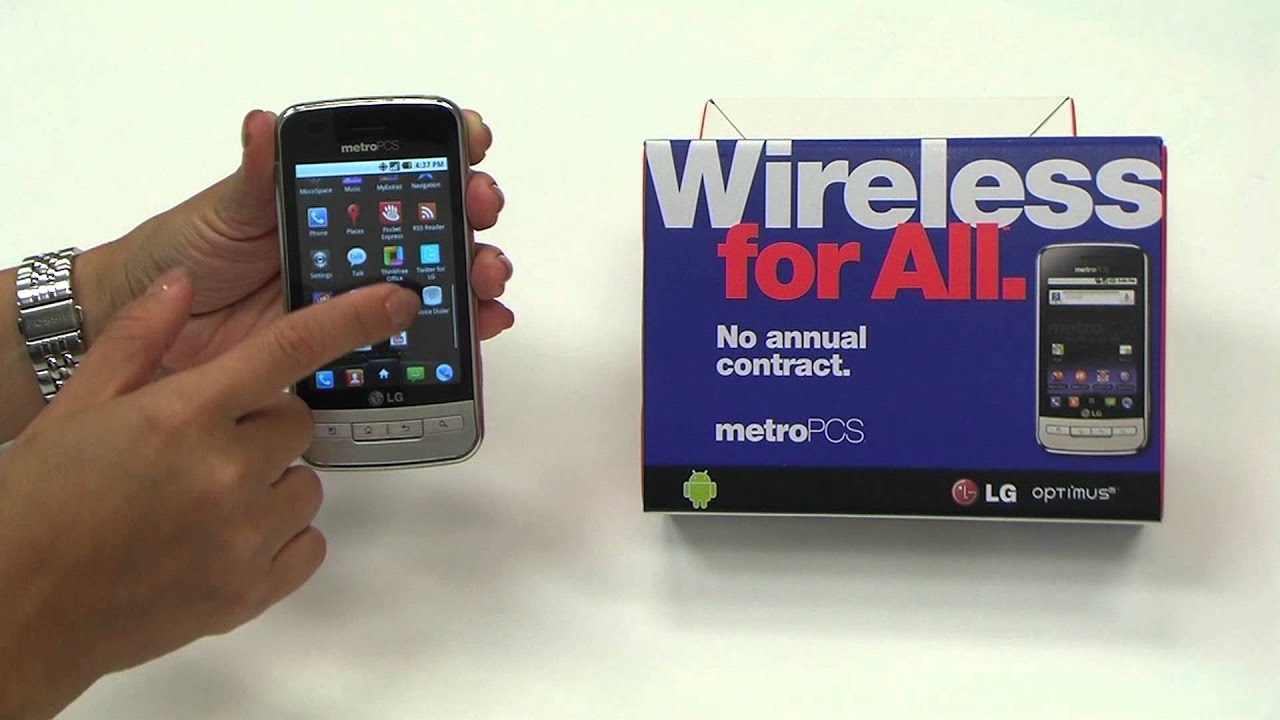 Metro PCS LG Optimus M Android Phone - 9 Features in 60 Seconds! - YouTube