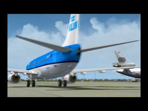 FS2004 movie, a KLM B737 is leaving Leipzig airport (EDDP). Scenery By Aerosoft, aircraft by PMDG, music is Chicane - Autumn Tactics.