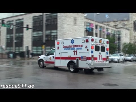 Videos showing Chicago fire department ambulance 11 responding