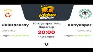 Galatasaray Konyaspor İddaa Tahminleri 16 Eylül 2022