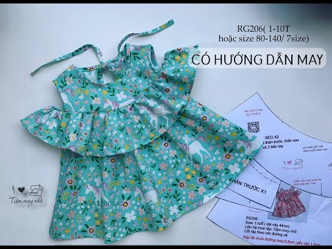 RG206_ DIY Sewing_Hướng dẫn may rập đầm hở vai bé gái