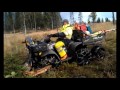 Awesome Polaris 6x6 Sportsman 500 ATV in the woods and in the mud 6 six wheeler with chains