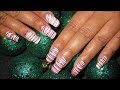 Candy Cane Water Marble Nail Art Tutorial