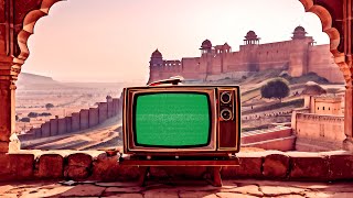 Old Retro Tv In Front Of Jaipur Fort Green Screen | 4K | Vintage | Global Kreators