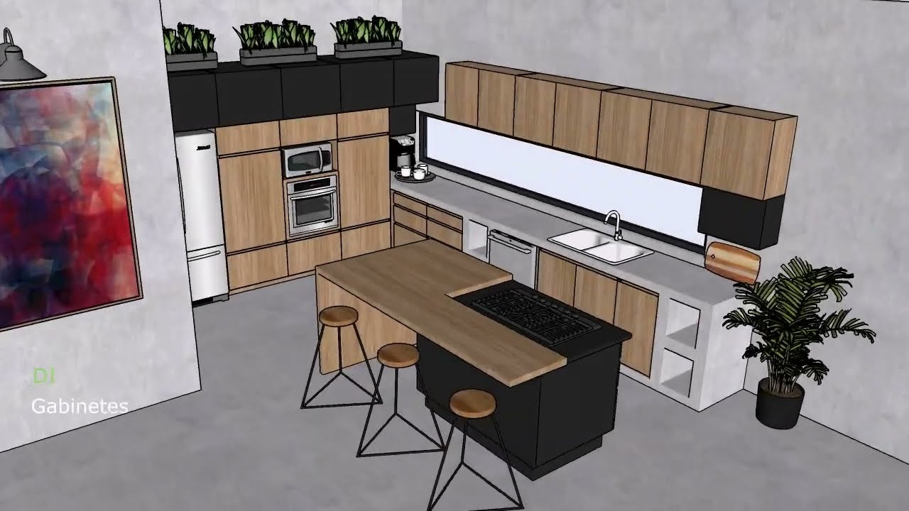 Diseño Digital en #SketchUp - Cocina 3