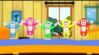 Five Little Monkeys Nursery Rhymes Happy Baby Songs Kids Songs