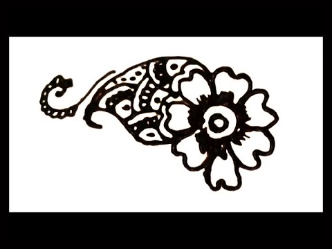 Latest Easy simple mehendi - henna design tutorial- flower and peacock 