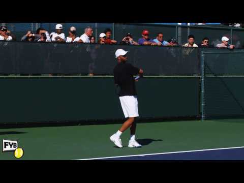 James ブレーク warming up in slow motion HD-- Indian Wells Pt． 06