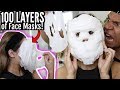 100 LAYERS OF FACE MASKS CHALLENGE! WTF *Extremely Satisfying* 100 LAYERS OF FACE MASKS CHALLENGE! WTF *Extremely Satisfying*