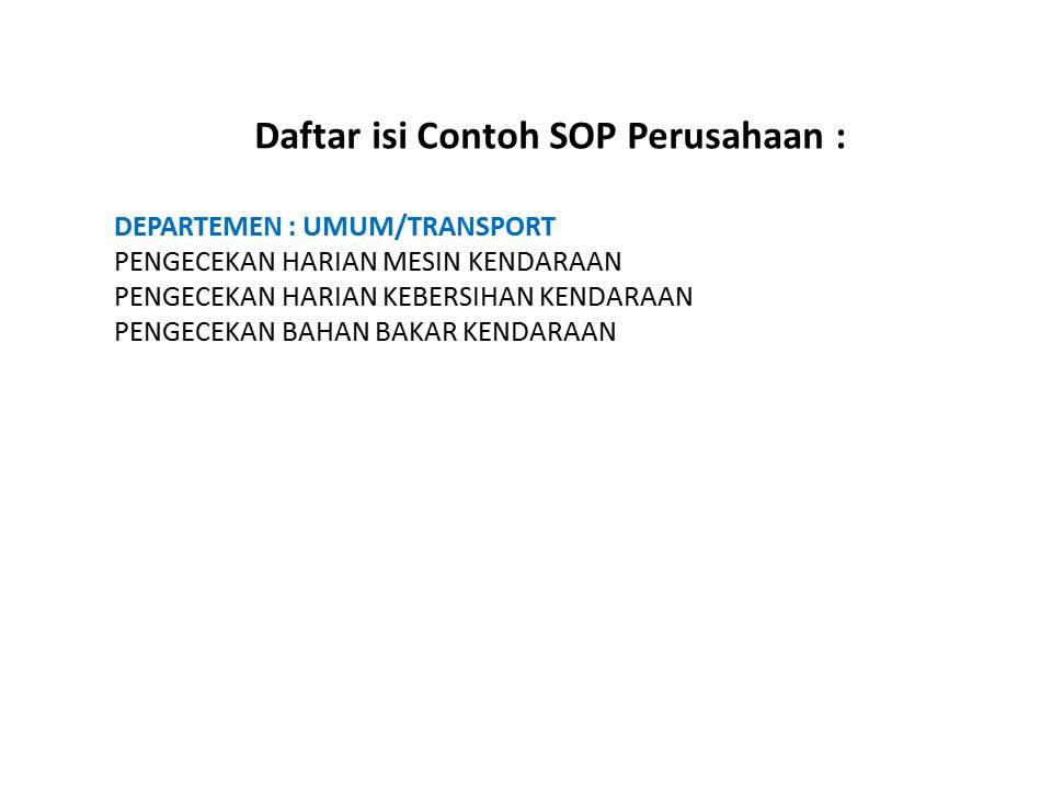 Sop Keuangan Perusahaan Pdf