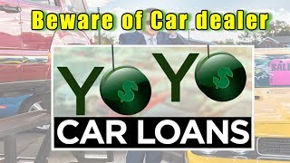 Car salesman warns you of car dealership finance scam.