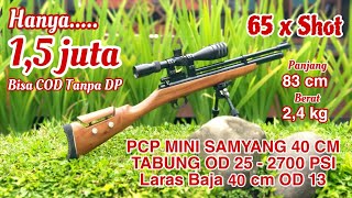 Pcp Murah Hanya 1,5 Juta Mini Samyang Laras 40 Cm, Tabung Od 25 - 2700 Psi Mampu 65 X Shot