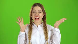 Student Is Pleased With The Victory Green Screen Video Effect No Copyright Stock Video