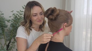 Asmr Perfectionist Slick Back Clean Girl Bun & Makeup Application - Mini Comb, Hairspray,Final Touch