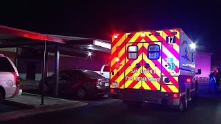 2 men hit by gunfire while watching TV at home