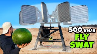 Giant Fly Swat Machine Vs. Watermelon At 6000Fps