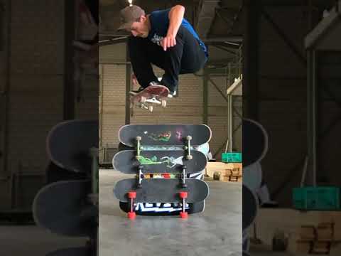 Nollie POP Shove over 6 Skateboards! #shorts