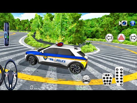 3d Driving Class #24 - New Police Car Ioniq 5 Narrow Mountain Road Driving - Android Gameplay