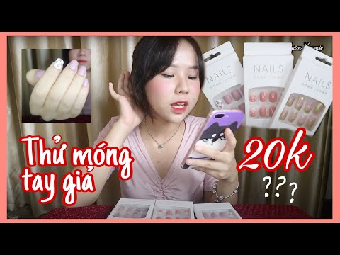 LẦN ĐẦU DÙNG THỬ MÓNG TAY GIẢ MUA TRÊN SHOPEE | The first time I try $1 DIY nails 💅🏻💅🏻💅🏻