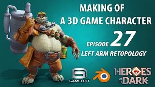 Left Arm Retopology - Create A Commercial Game 3D Character Episode 27