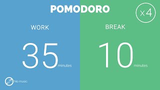 35 / 10  Pomodoro Timer - 3 hour study || No music - Study for dreams - Deep foc