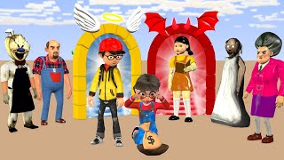 Scary Teacher 3D Vs Squid Game Does Nick Deserve To Go To Heaven Or Go Down Hell Will Help Tani Poor