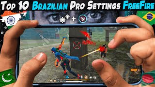 Top 10 Brazilian Pro Settings Free Fire Secret Sensitivity New Headshot Setting