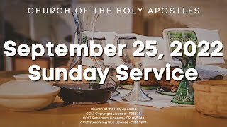 9/25/2022 Sunday Sermon