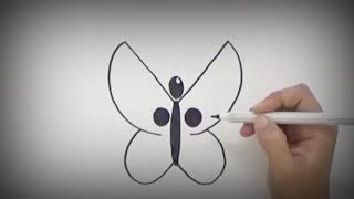 How to draw butterfly from letter Y , Drawing butterfly for kids