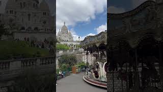 The Saint Pierre Carousel And The Basilica Of The Sacred Heart In Paris, France