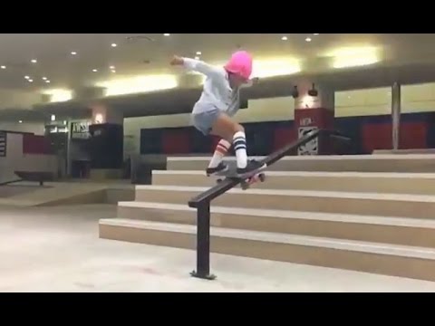 INSTABLAST! - INSANE 7 YEAR OLD SKATEBOARDING GIRL!! Skater Set On FIRE!!