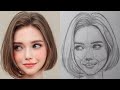 loomis face drawing tutorial | draw a girl's face from front #tutorial #artwork #drawing