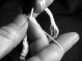 Irish Crochet Lace, leaf over padding cord Passion flower