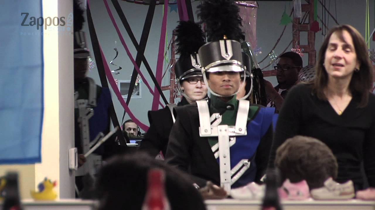 Zappos Birthday Prank: Marching Band in Office - YouTube