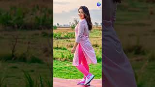 Beautiful Indian Girl Walking In Pink Dress
