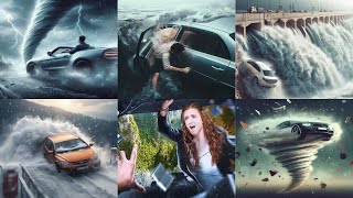 360° Your Car In Water Tornado, Flood, Dam Failure Tsunami, Snow Avalanche, Cliff Fall Vr 360 Video