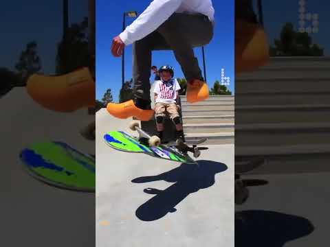 Skating in Wooden Clogs!?! #skateboarding #skate #skateboard #funny