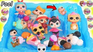 LOL Surprise Dolls Lil Sisters at Kinetic Sand Pool