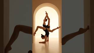 Model Poses For Photoshoot Rhythmic Gymnastics. Models Polina And Valeriia