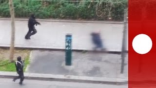 Disturbing content: Gunmen fire on police officer, Charlie Hebdo Paris